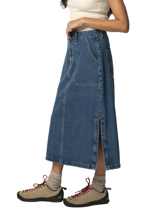 Yarrel A-Line Skirt - Washed Indigo Denim