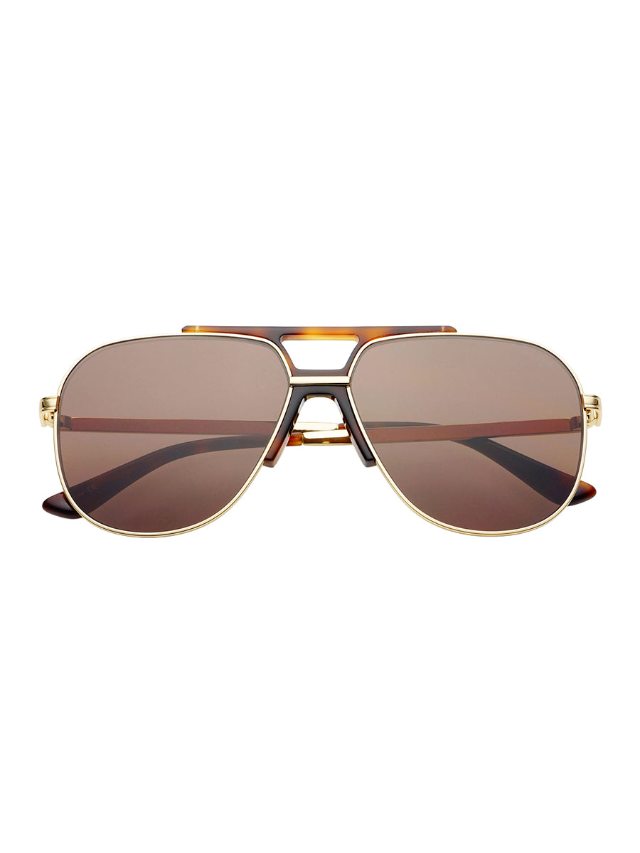 Logan Aviator Sunglasses - Dark Brown