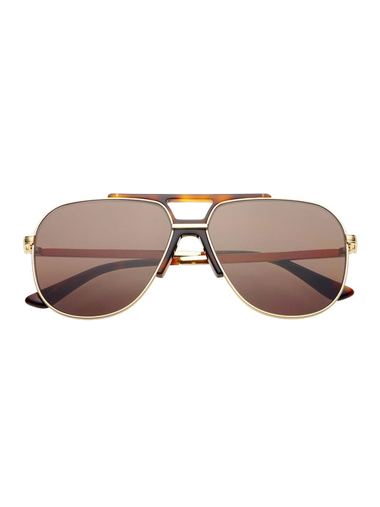 Logan Aviator Sunglasses - Dark Brown