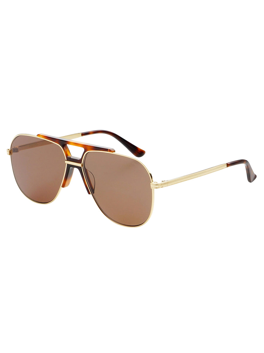 Logan Aviator Sunglasses - Dark Brown