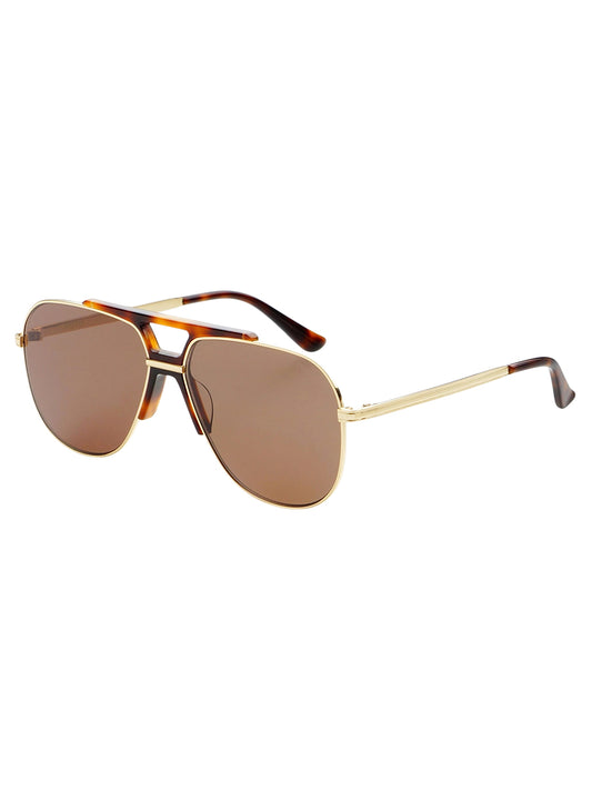 Logan Aviator Sunglasses - Dark Brown