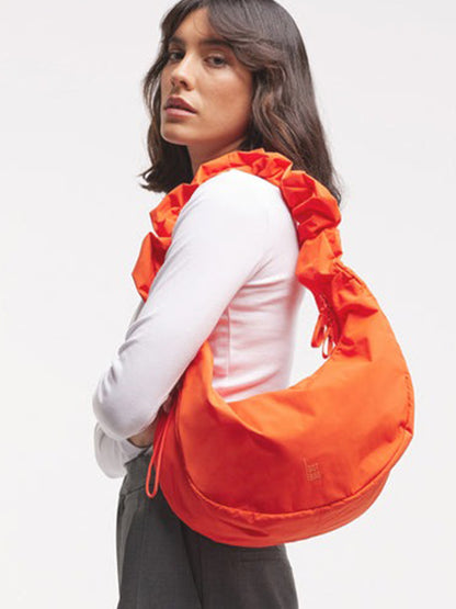 The Moon Bag Ruffle - Hot Coral
