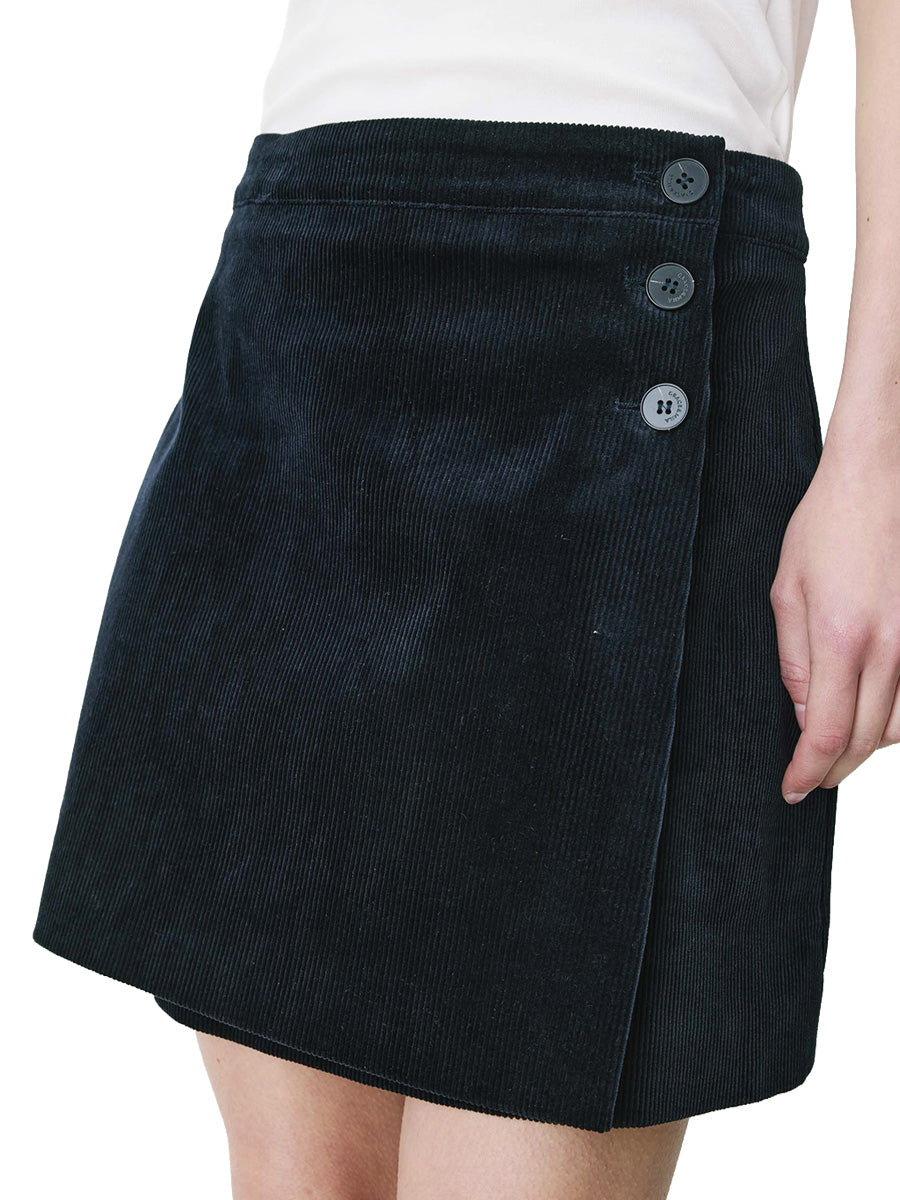 Adele Corduroy Wrap Mini Skirt - Marine