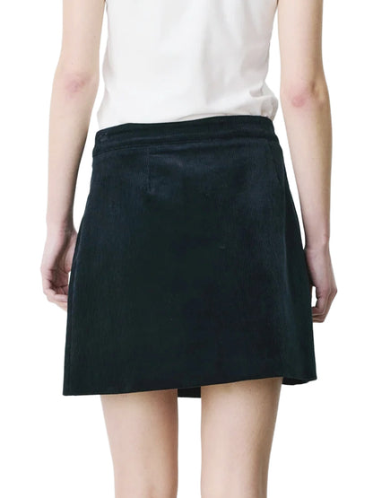 Adele Corduroy Wrap Mini Skirt - Marine