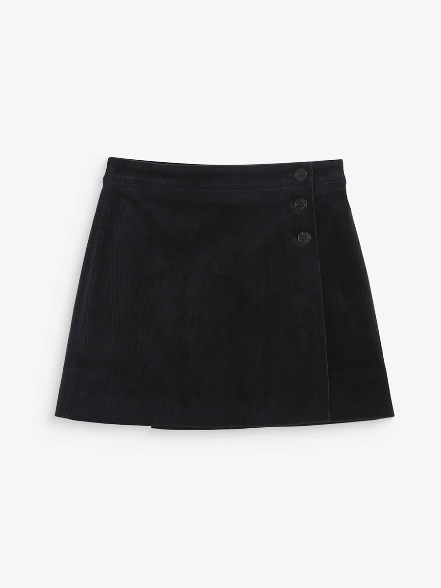 Adele Corduroy Wrap Mini Skirt - Marine