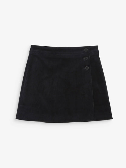 Adele Corduroy Wrap Mini Skirt - Marine