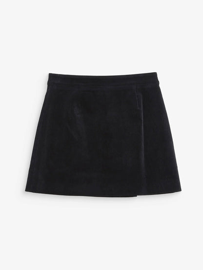 Adele Corduroy Wrap Mini Skirt - Marine