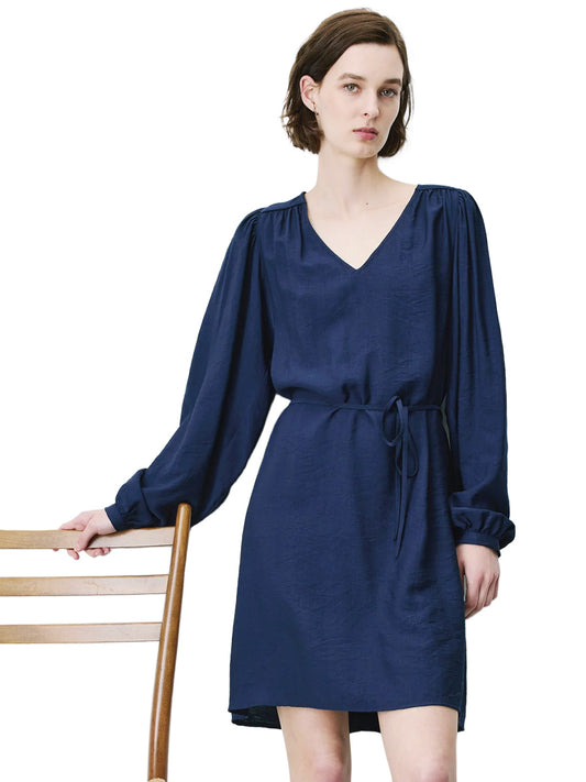 Alienor V-Neck Dress - Marine