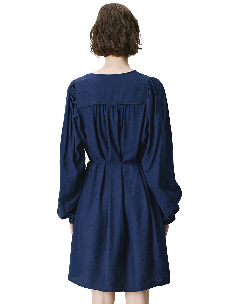 Alienor V-Neck Dress - Marine