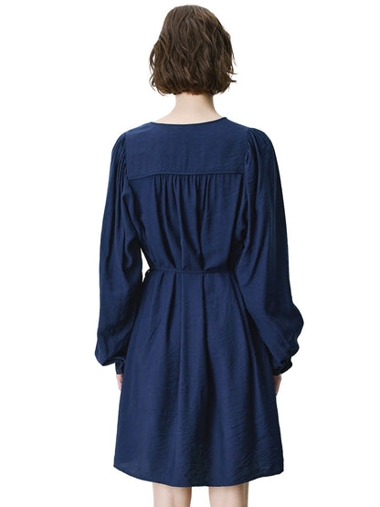 Alienor V-Neck Dress - Marine