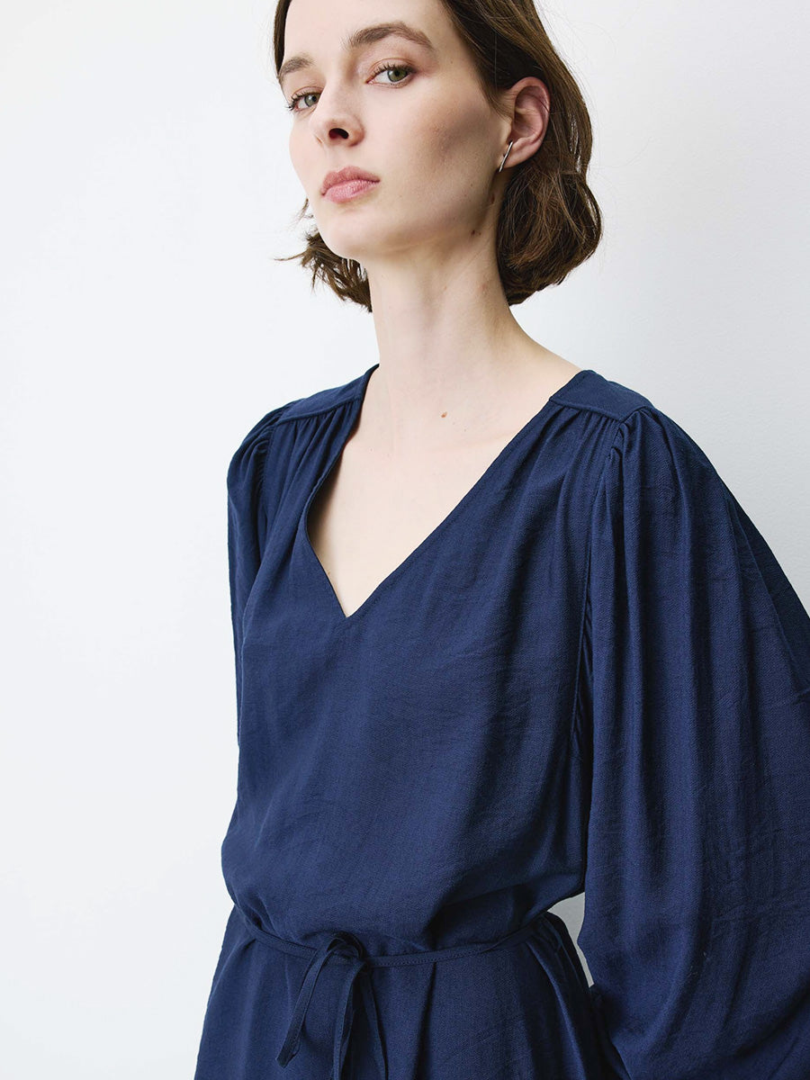 Alienor V-Neck Dress - Marine