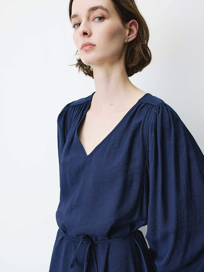 Alienor V-Neck Dress - Marine