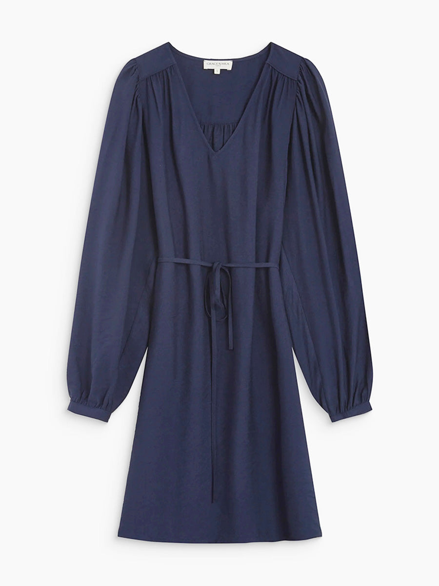 Alienor V-Neck Dress - Marine