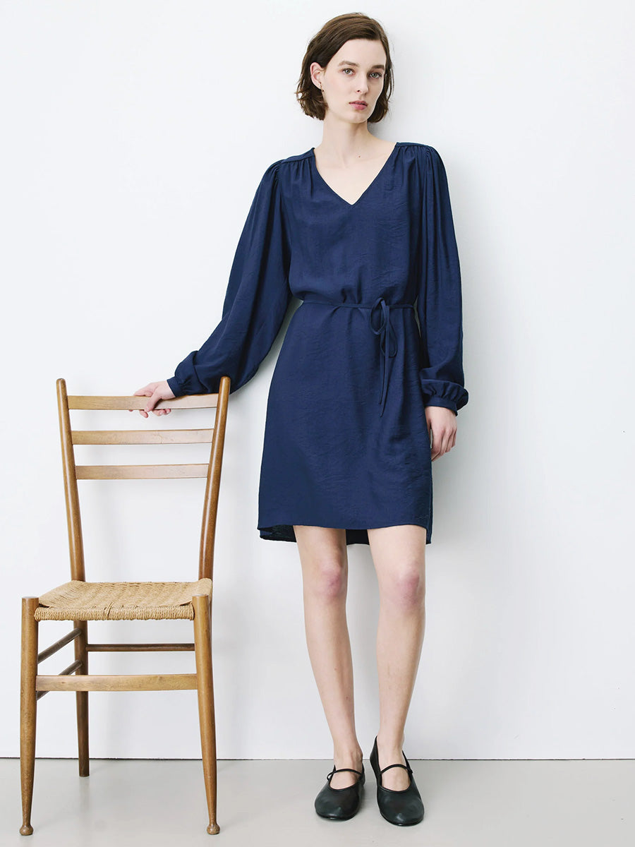 Alienor V-Neck Dress - Marine