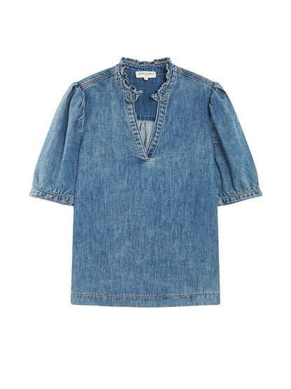 Amande Denim Blouse - Light Blue