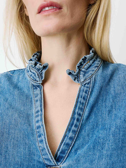 Amande Denim Blouse - Light Blue