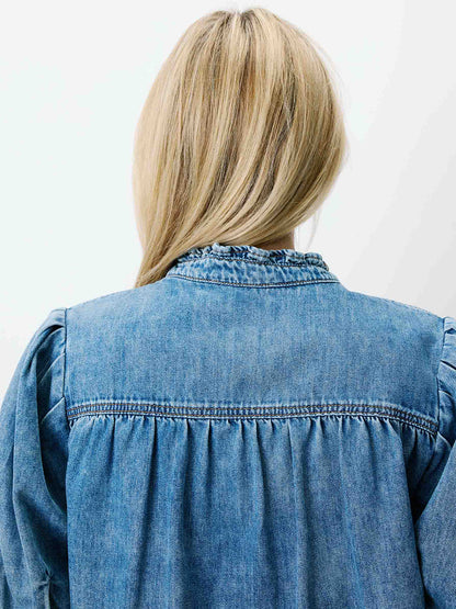 Amande Denim Blouse - Light Blue