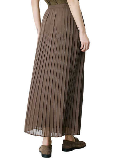 Anissa Pleated Skirt - Brown