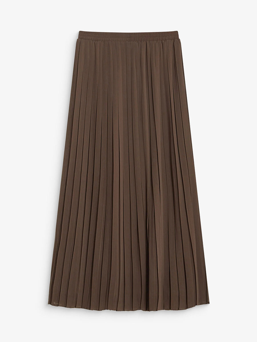 Anissa Pleated Skirt - Brown