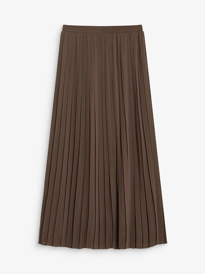 Anissa Pleated Skirt - Brown