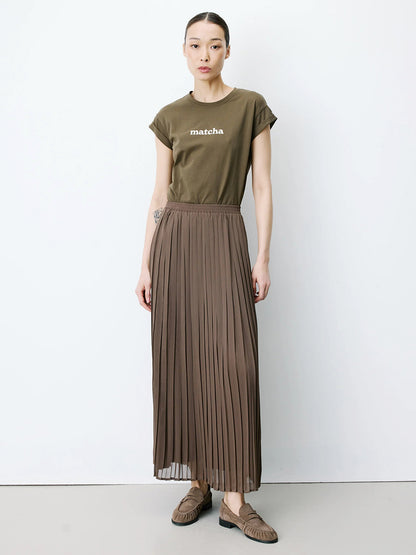 Anissa Pleated Skirt - Brown