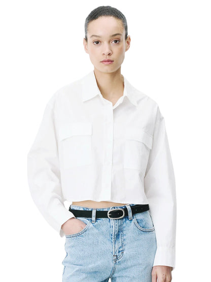 Azelle Boxy Button-Up Shirt - Ivory
