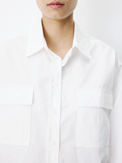 Azelle Boxy Button-Up Shirt - Ivory