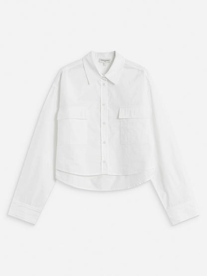 Azelle Boxy Button-Up Shirt - Ivory