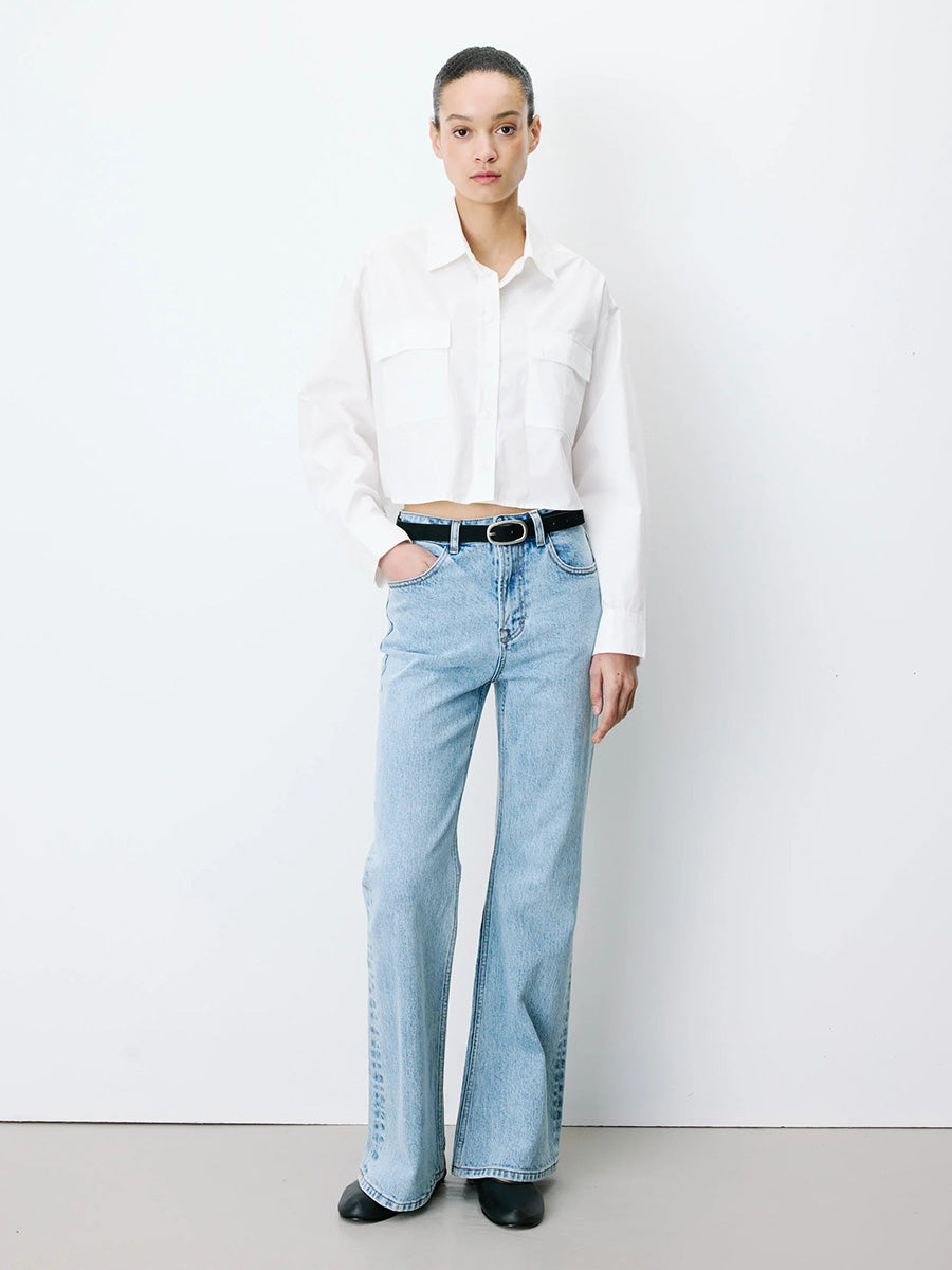 Azelle Boxy Button-Up Shirt - Ivory