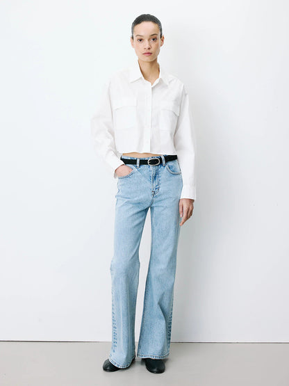 Azelle Boxy Button-Up Shirt - Ivory