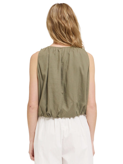 Bubble Crop Top - Dry Sage