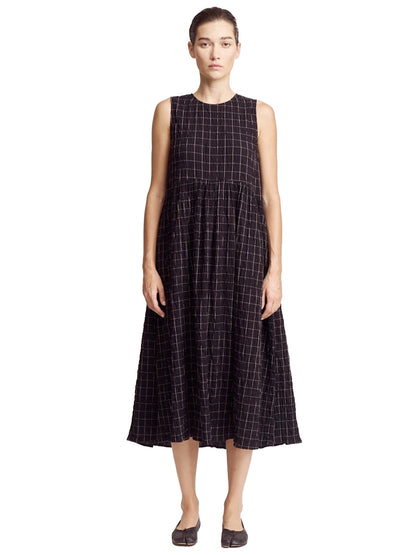 Grid Gauze Easy Dress - Black