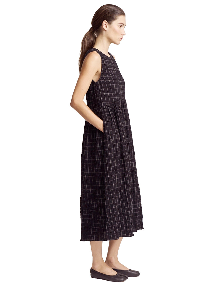 Grid Gauze Easy Dress - Black