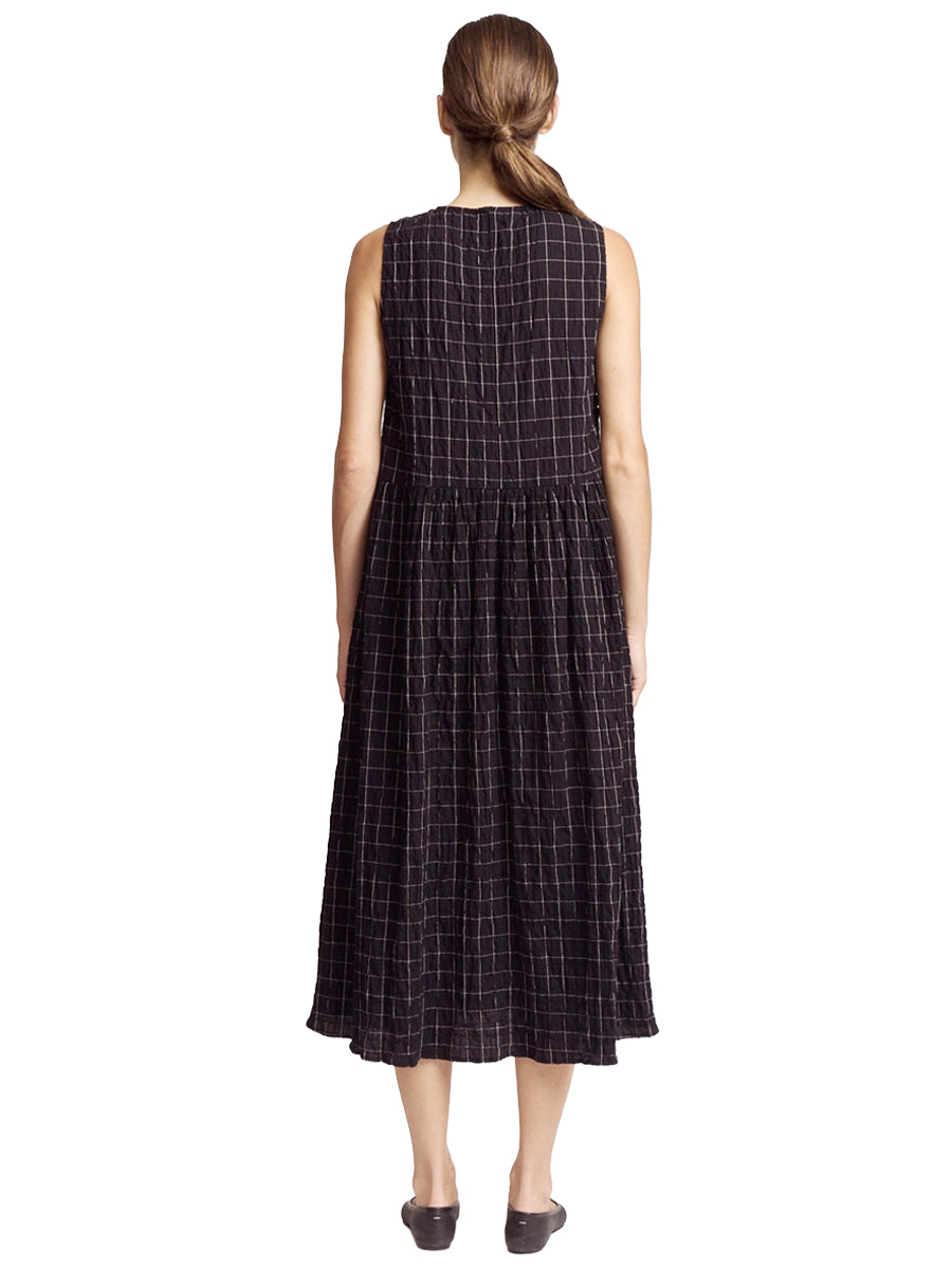 Grid Gauze Easy Dress - Black