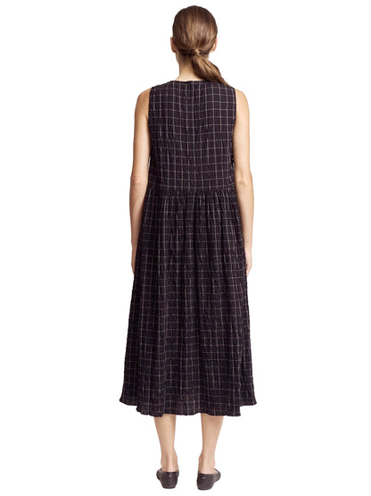 Grid Gauze Easy Dress - Black