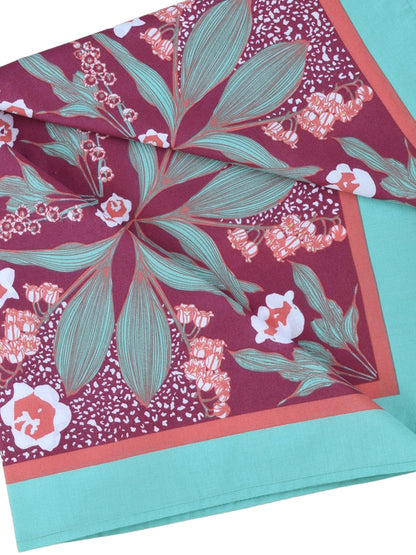 Lily of the Valley Bandana - Red & Teal