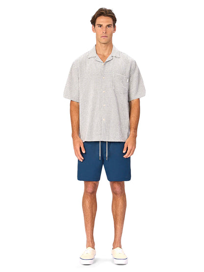 The Cornella Short Sleeve Shirt - Petrol Combo