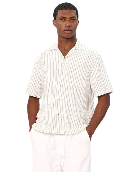 The Gilcrest Short Sleeve Shirt - White & Navy