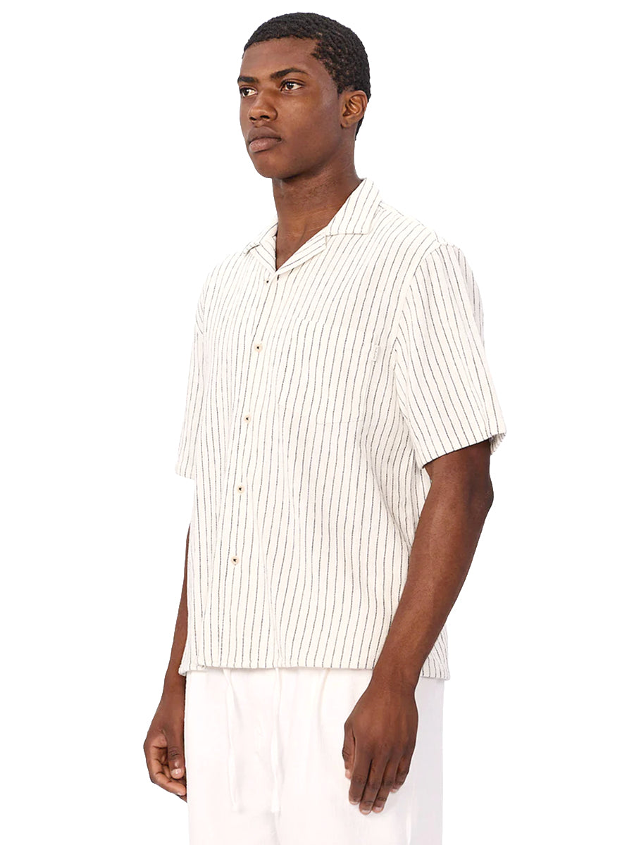 The Gilcrest Short Sleeve Shirt - White & Navy