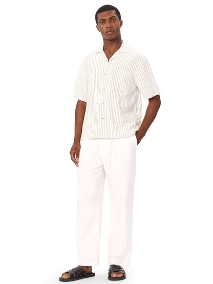 The Gilcrest Short Sleeve Shirt - White & Navy