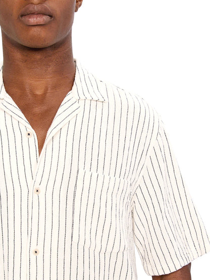 The Gilcrest Short Sleeve Shirt - White & Navy