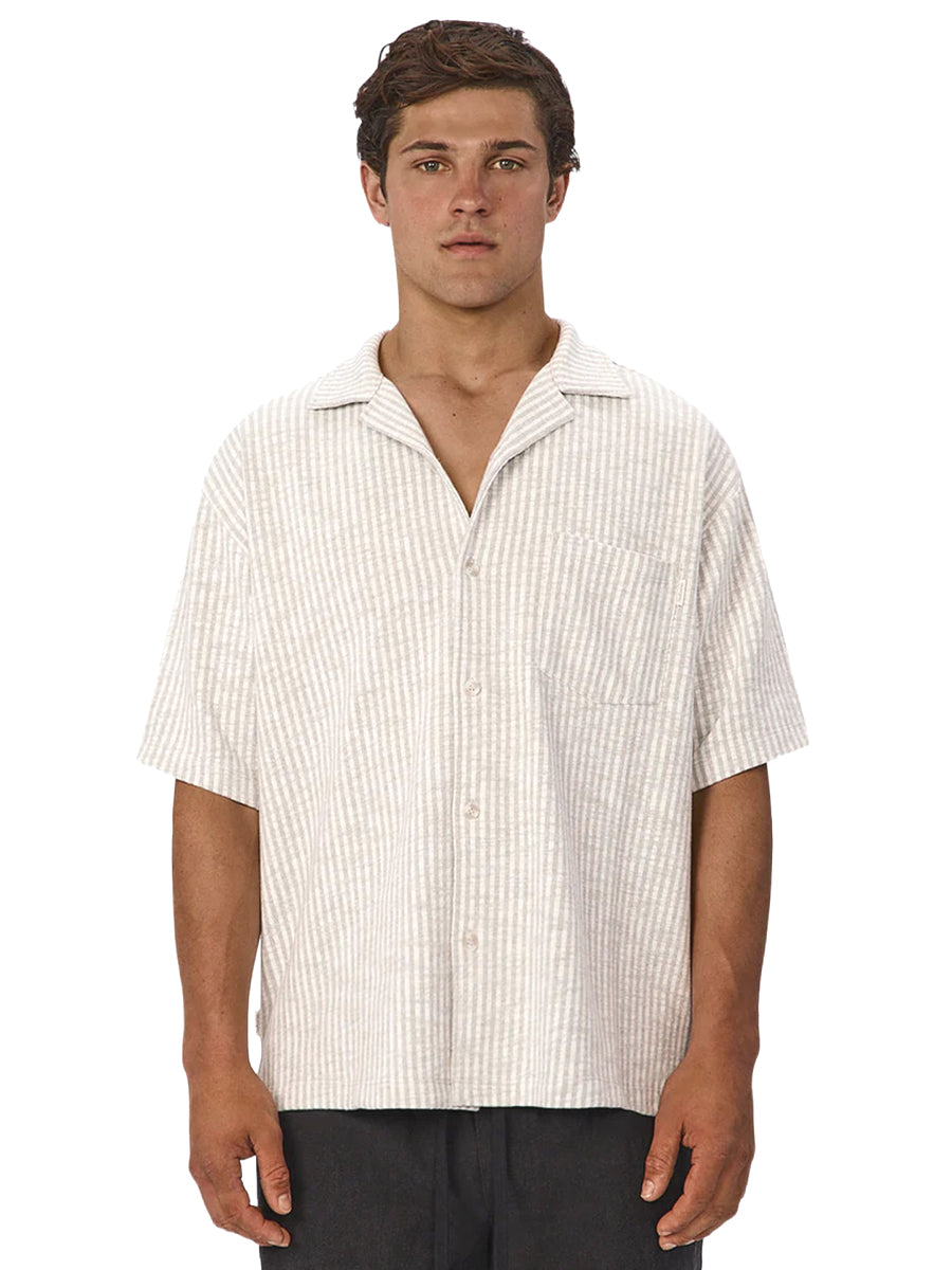 The Sonora Short Sleeve Shirt - Grey & Off White