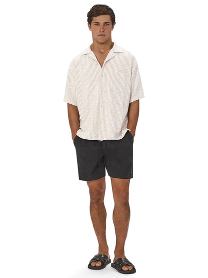 The Sonora Short Sleeve Shirt - Grey & Off White