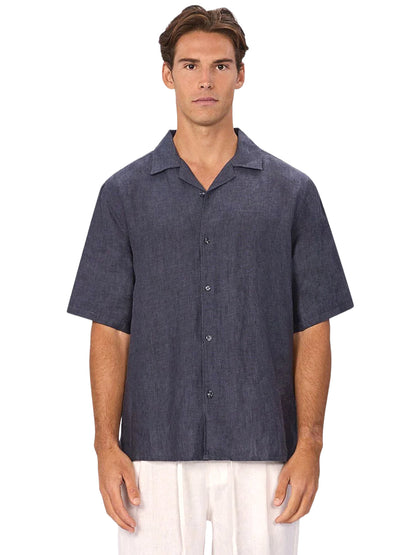 The St. Martins Linen Short Sleeve Shirt - Denim