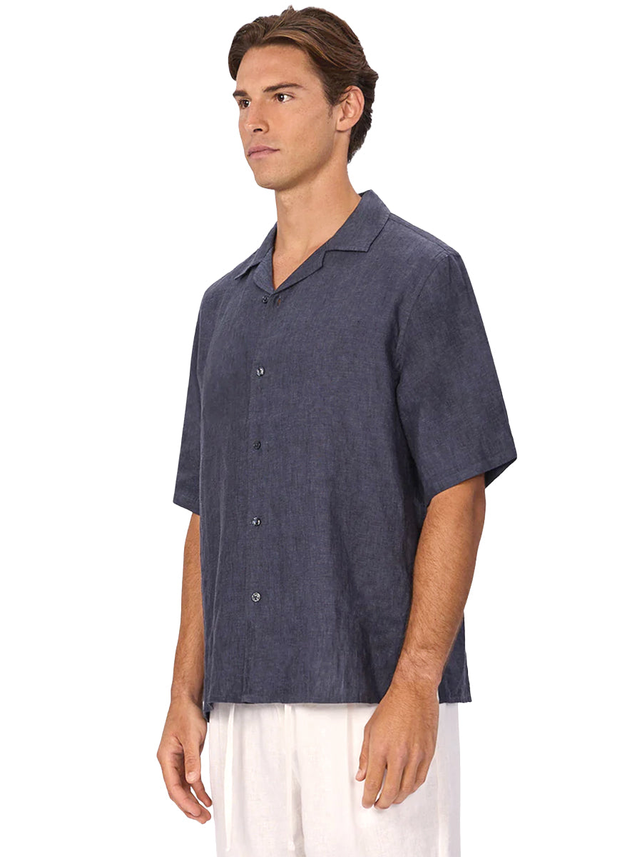 The St. Martins Linen Short Sleeve Shirt - Denim