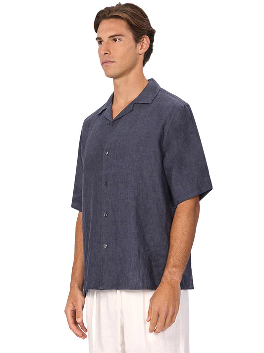 The St. Martins Linen Short Sleeve Shirt - Denim