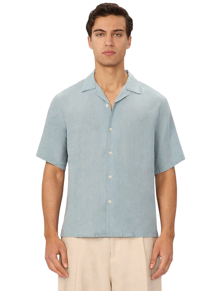 The St. Martins Linen Short Sleeve Shirt - Marine
