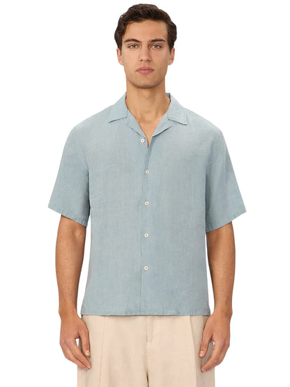The St. Martins Linen Short Sleeve Shirt - Marine