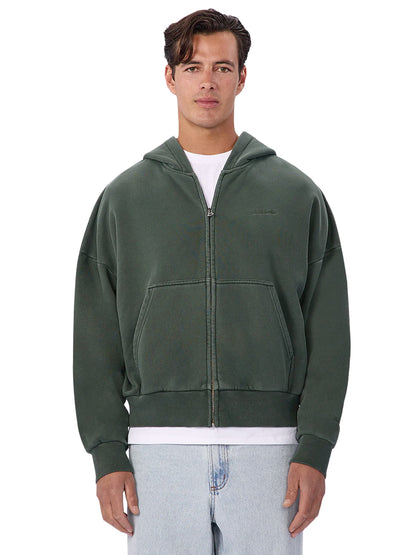 The Staten Zip-Through Hoodie - Lawn