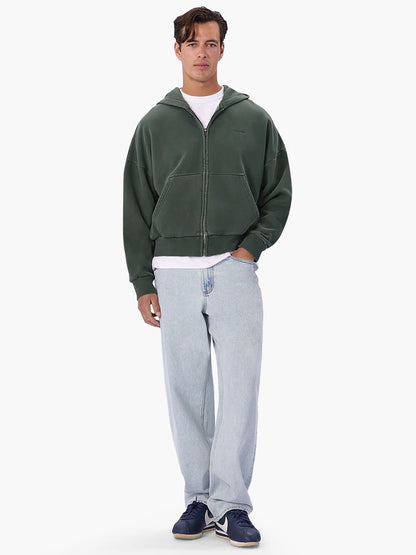 The Staten Zip-Through Hoodie - Lawn
